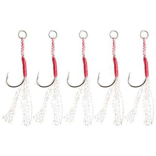 HACER Stainless Steel Barbed Circle Fishing Portable Hooks lot for Ocean Lake Pond River (5 PCs) - Image 1