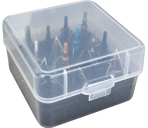 MTM BH16 Broadhead Box Broadhead Box - Holds 16 Fixed or Mech. USA Made, Clear - Image 2