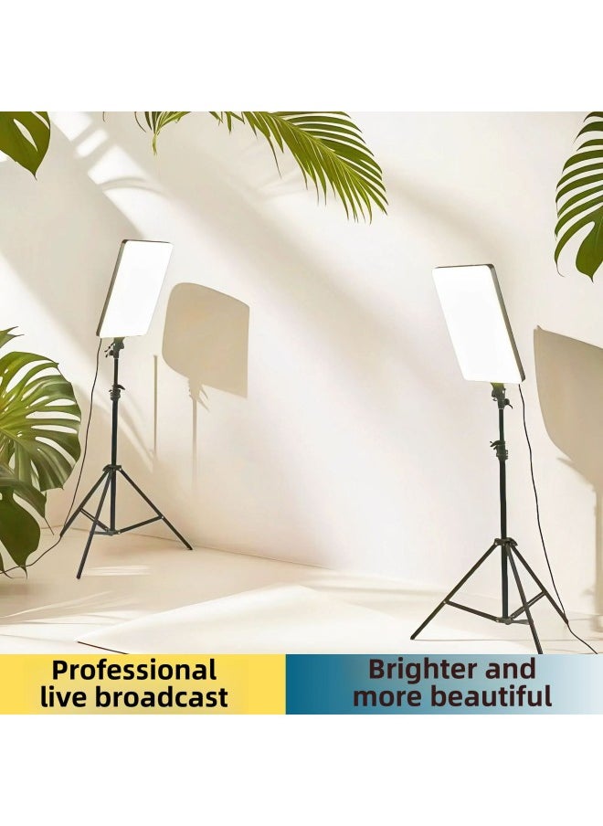 Generic - Flat Panel Lamp Series 12, 16, 19, 24 Inch Photography LED Flat Panel Fill Light Camera Video Lighting Lamp Protection-Light Source Color:[handle + Blister] Gl- 19inch Tablet Fill Light (single Lamp Contains Pan/tilt * 1 + Remote Control * 1 + Power Cord * 1 + Battery * 2) - Image 1