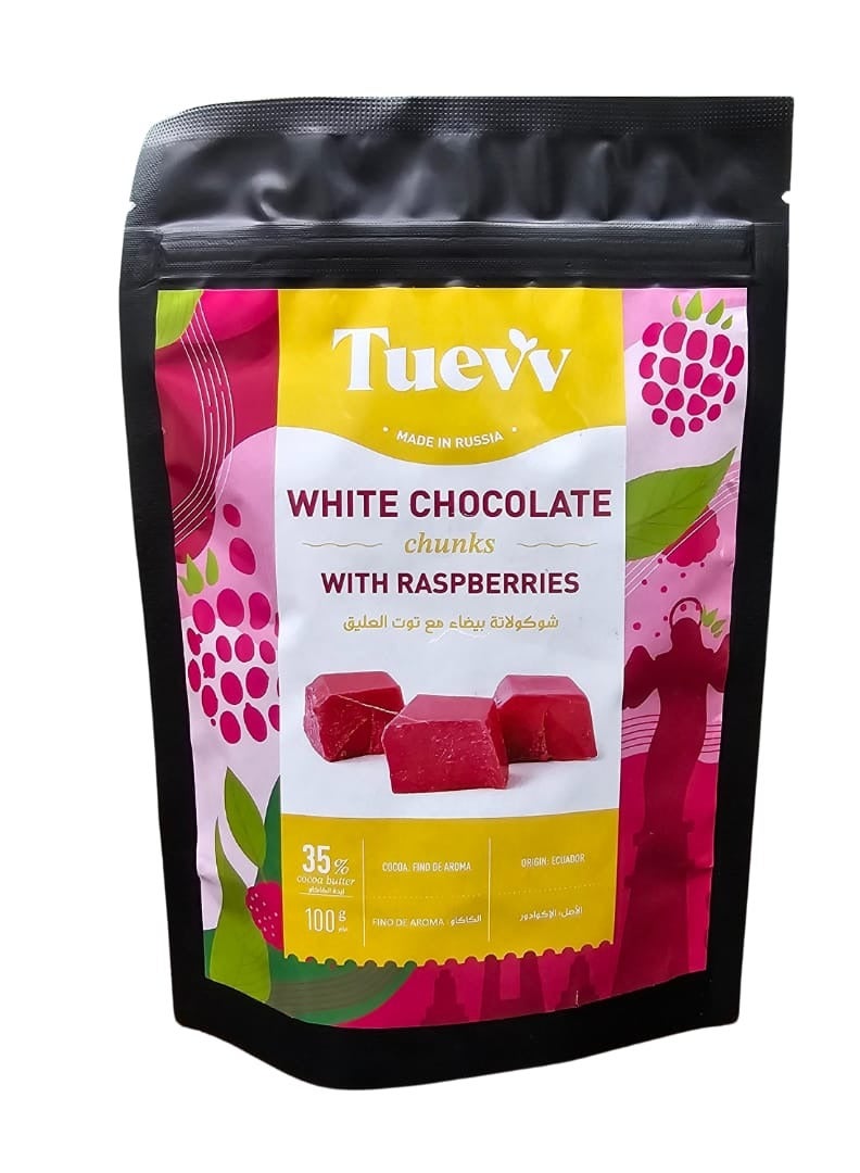 TUEVV Tuevv White Chocolate with Raspberries 100g - Image 1