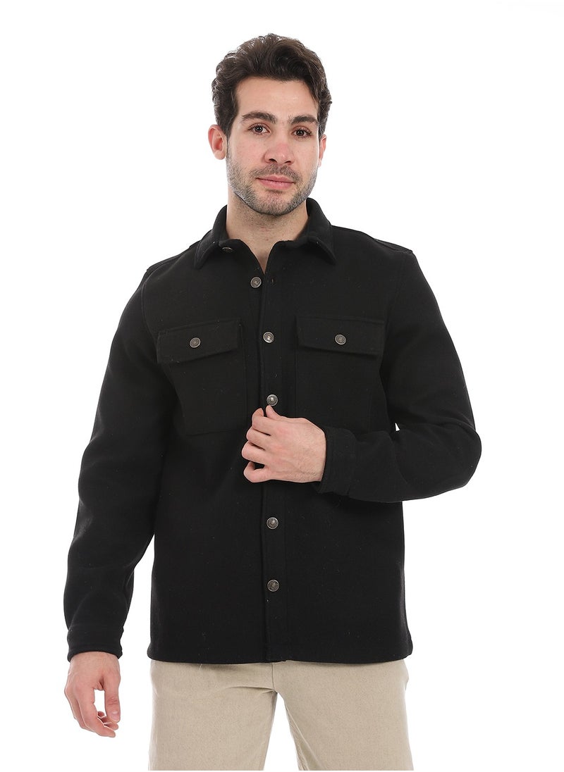 Classic Wool Shirt With Dual Front Pockets _ Black - pzsku/ZDCFD9AC93A2A5FBC0207Z/45/_/1739447615/589f24c8-c83c-4803-abc3-a0342e1d1799