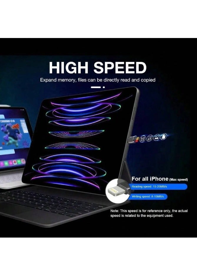 Micro SD/TF card reader, Lightning type, to connect to iPhone and iPad, transfers data and photos - Image 4