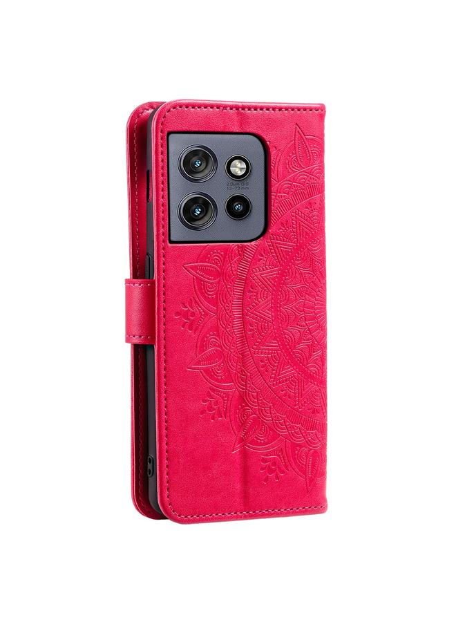 S-TOP Case For Motorola Edge 50 Neo Totem Flower Embossed Leather Phone Case with Lanyard - Image 3