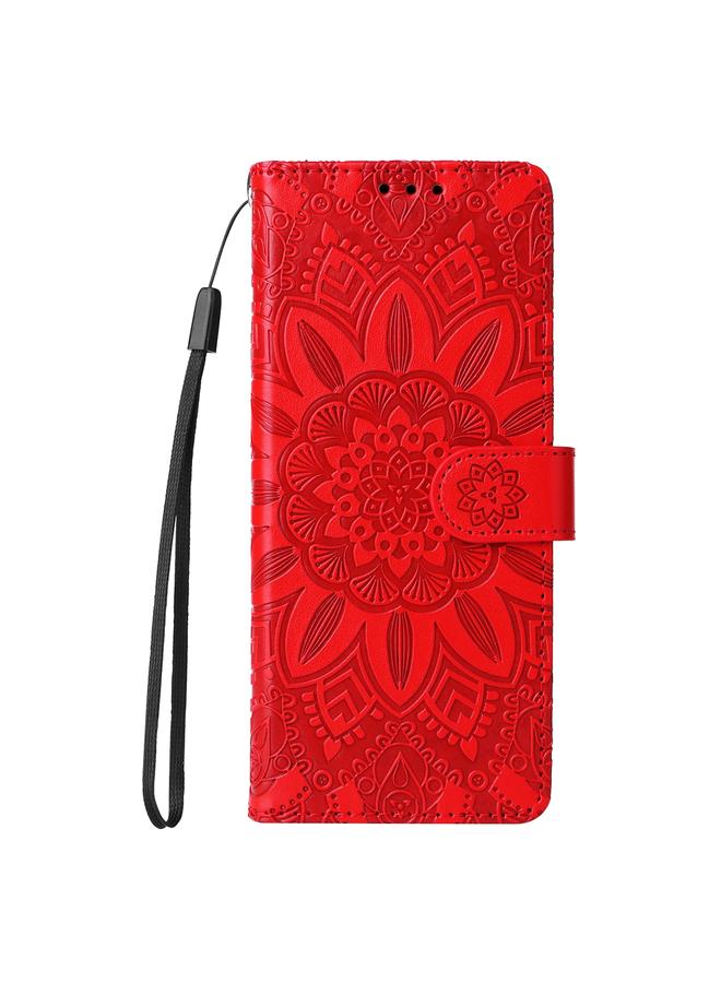 اس-توب جراب لهاتف Samsung Galaxy Z Fold3 5G مصنوع من جلد عباد الشمس المنقوش - Image 2