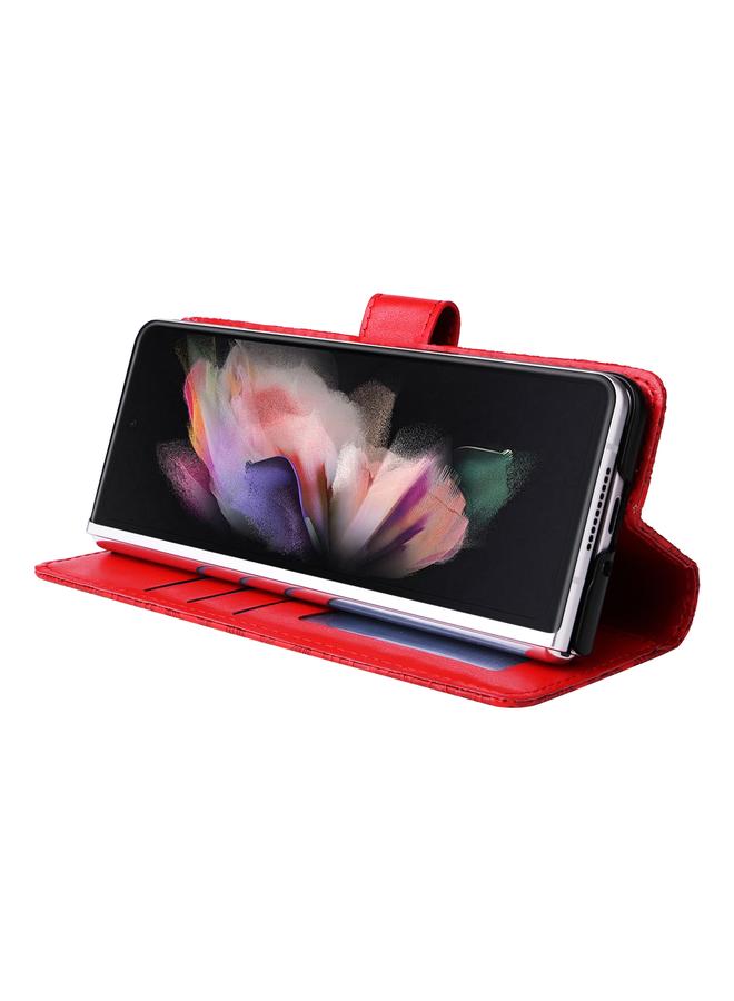 اس-توب جراب لهاتف Samsung Galaxy Z Fold3 5G مصنوع من جلد عباد الشمس المنقوش - Image 5