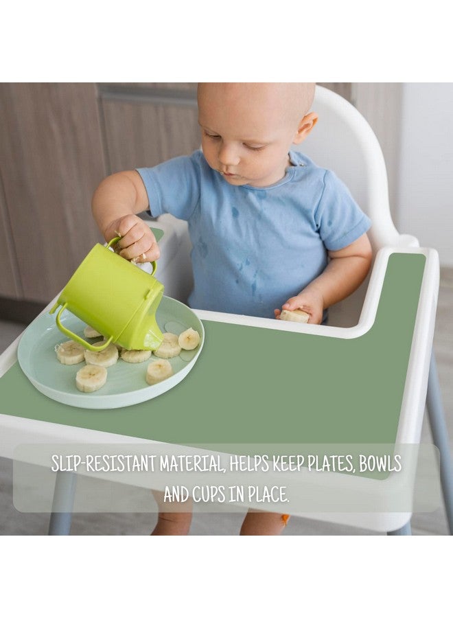 Mintlyfe حصيرة عالية الكرسي لمقعد أطفال إيكيا أنتيلوب، حصائر سيليكون، حصيرة صينية للأطعمة الأصابع للأولاد والبنات، الأطفال الرضع، الأطفال الصغار (ساج) - Image 5