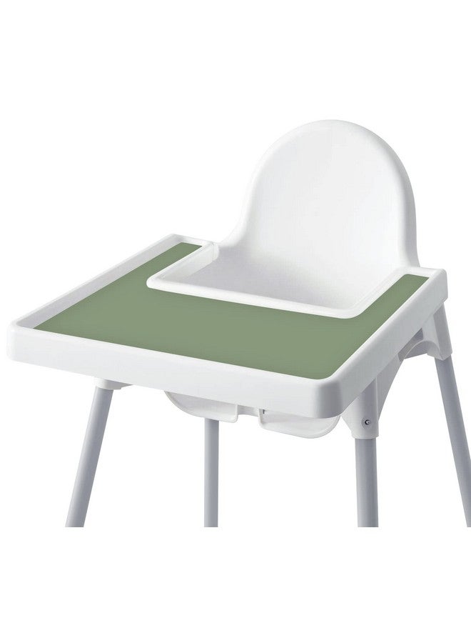 Mintlyfe حصيرة عالية الكرسي لمقعد أطفال إيكيا أنتيلوب، حصائر سيليكون، حصيرة صينية للأطعمة الأصابع للأولاد والبنات، الأطفال الرضع، الأطفال الصغار (ساج) - Image 1