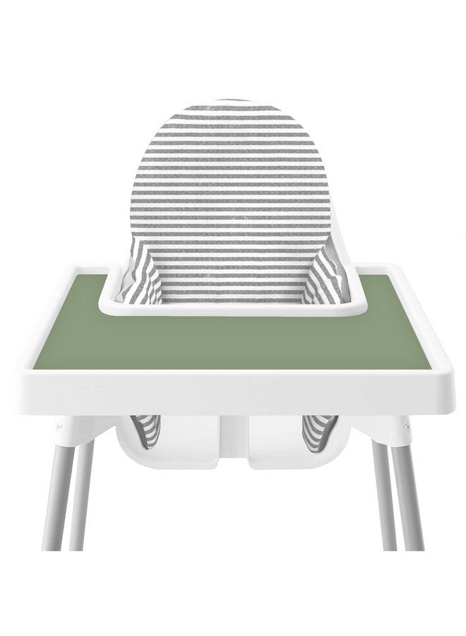 Mintlyfe حصيرة عالية الكرسي لمقعد أطفال إيكيا أنتيلوب، حصائر سيليكون، حصيرة صينية للأطعمة الأصابع للأولاد والبنات، الأطفال الرضع، الأطفال الصغار (ساج) - Image 2