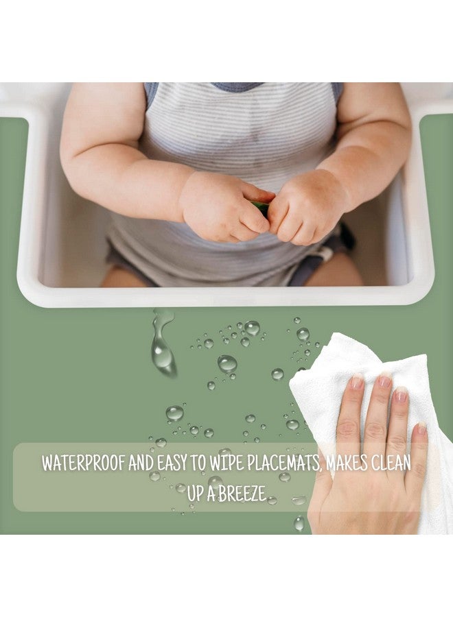 Mintlyfe حصيرة عالية الكرسي لمقعد أطفال إيكيا أنتيلوب، حصائر سيليكون، حصيرة صينية للأطعمة الأصابع للأولاد والبنات، الأطفال الرضع، الأطفال الصغار (ساج) - Image 4