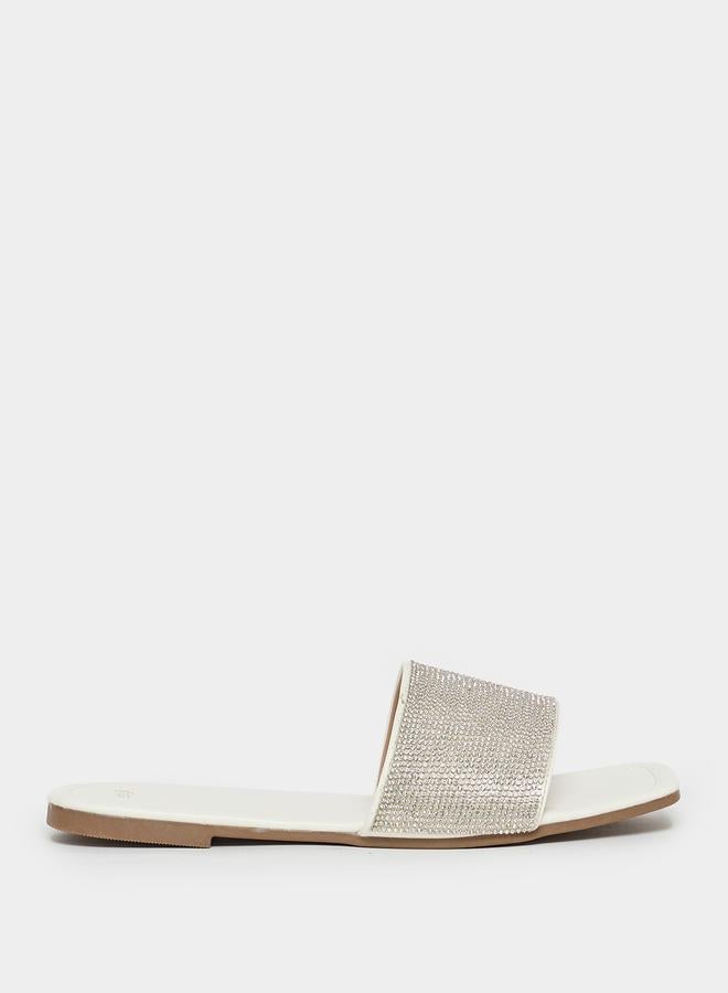 Styli Embellished Strap Flat Sandals - Image 1