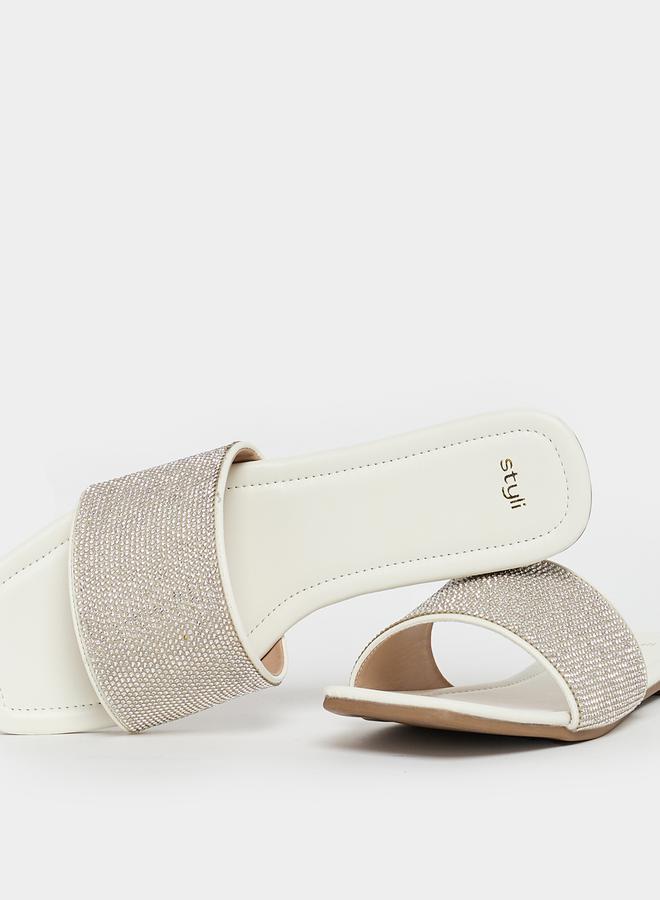 Styli Embellished Strap Flat Sandals - Image 4