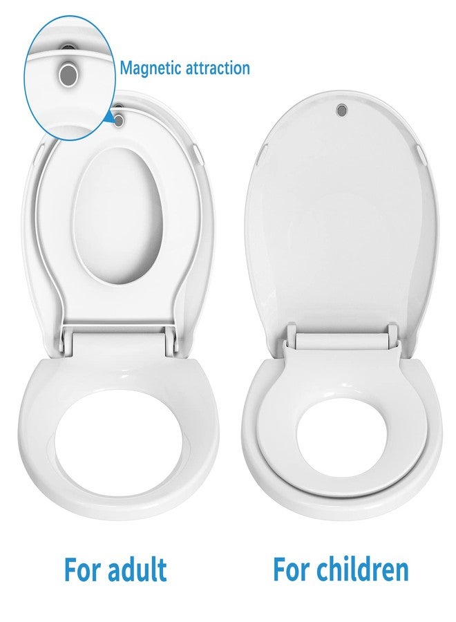 GAOMON Toilet Seat, Round Toilet Seat with Toddler Seat Built in, Potty Training Toilet Seat Round Fits Both Adult and Child, with Slow Close and Magnets- Round - Image 4