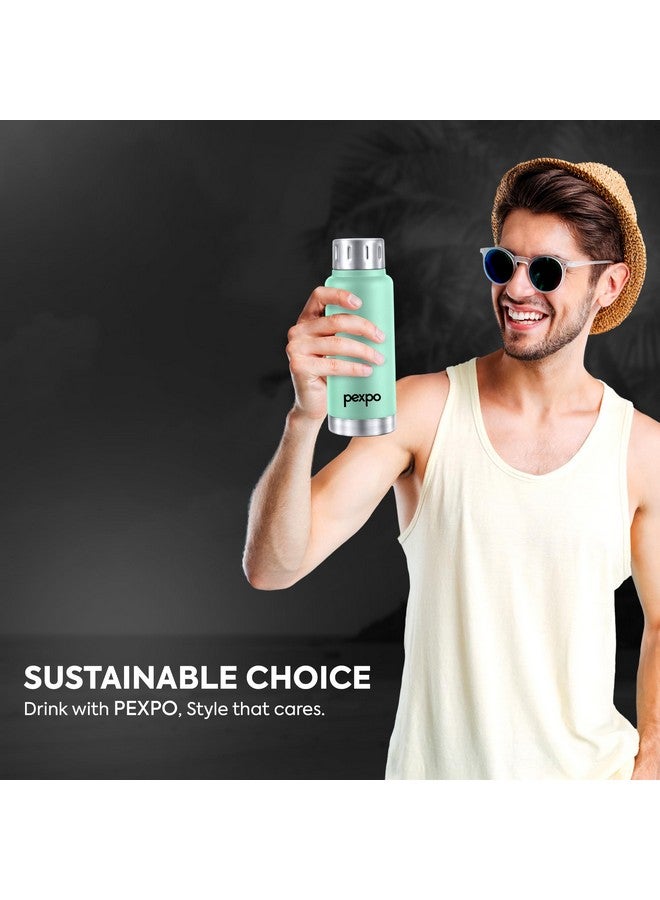 Pexpo Cameo Vacuum Insulated 160ml Stainless Steel Water Bottle - Sea Green| Hot & Cold Upto 4-5 Hours | Leak of | Office, School, Gym & Travelling|Men, Women & Kids| RCB Edition - Image 5