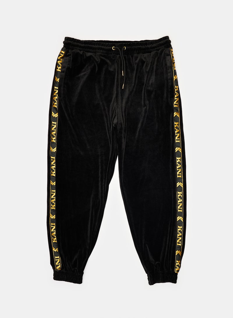 Karl Kani OG Tape Velvet Pants Black - Image 1