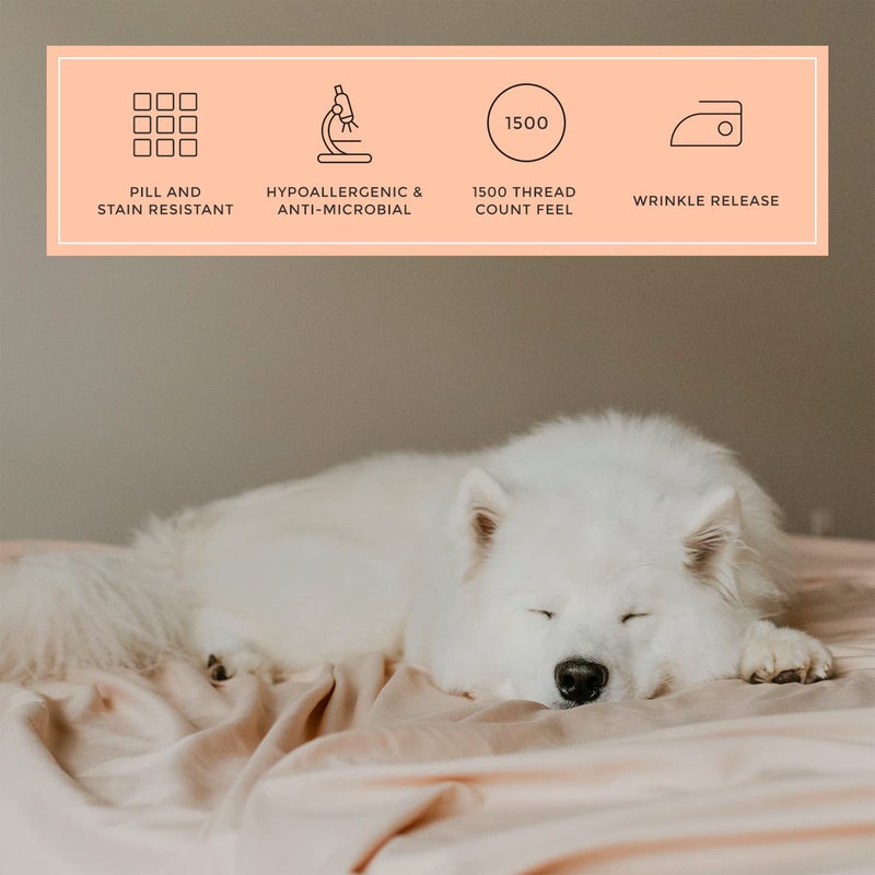PeachSkinSheets مجموعة صفائح العاج اللوز من الخوخ - مستوى 1500TC من النعومة - أوراق تبريد ناعمة إضافية للنوم الساخن والتعرق الليلي - XL بالحجم الكامل  - Image 4