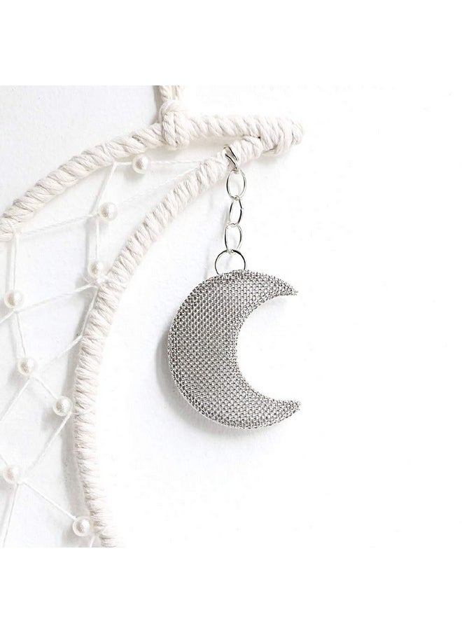 Dremisland Dremisland Macrame Woven Wall Hanging Moon Dream Catcher- Boho Chic Bohemian Home Decor Wall Art Decor Beautiful Apartment Dorm Room Door Decoration (Moon)  - Image 3