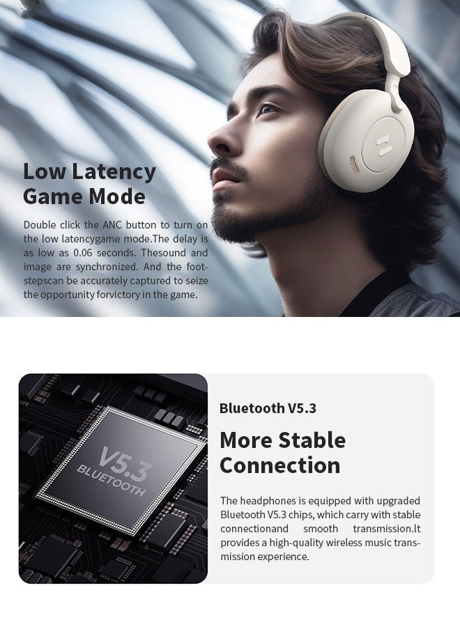 havit Bluetooth Headphones, Noise Cancelling Headset with Memory Foam Earmuffs, Suitable for Gaming, Travel and Daily Office - Image 5