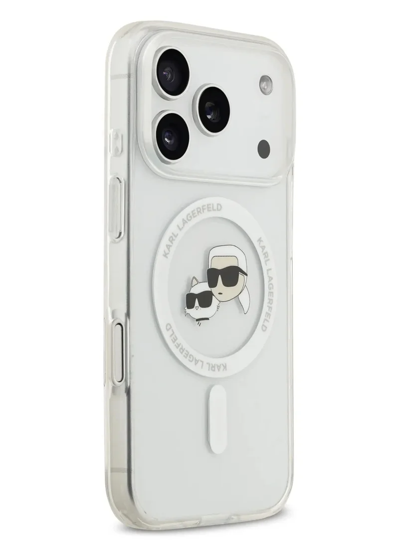 Karl Lagerfeld iPhone 17 Pro  MagSafe IML Case With Printed Karl & Choupette Head / Easy Snap-On / Slim Profile / Lightweight / Back Cover - Transparent