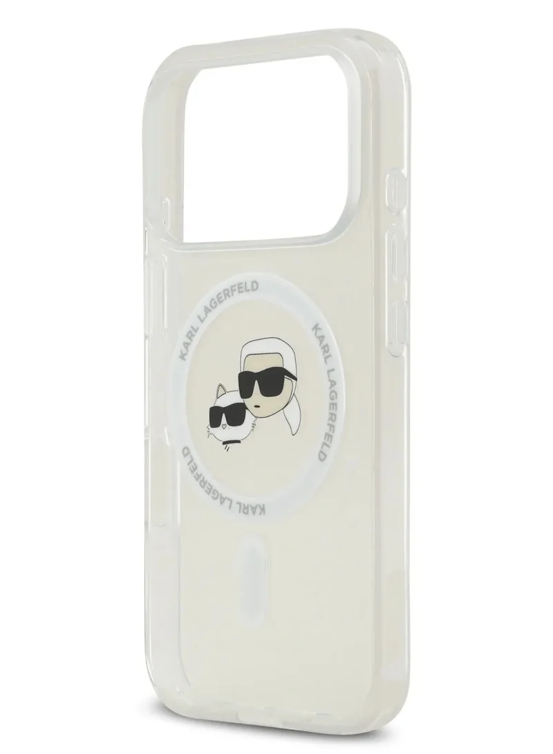 Karl Lagerfeld iPhone 17 Pro  MagSafe IML Case With Printed Karl & Choupette Head / Easy Snap-On / Slim Profile / Lightweight / Back Cover - Transparent