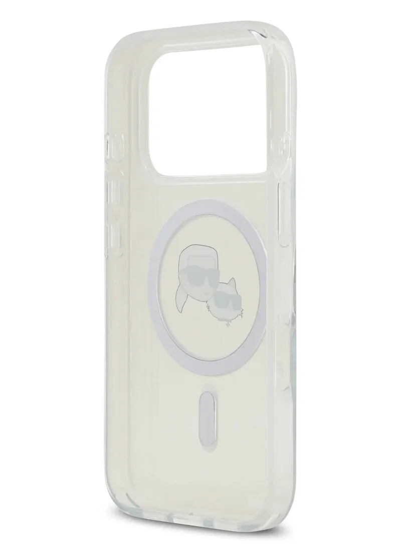 Karl Lagerfeld iPhone 17 Pro  MagSafe IML Case With Printed Karl & Choupette Head / Easy Snap-On / Slim Profile / Lightweight / Back Cover - Transparent