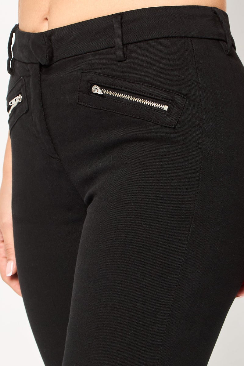 Scuderia Ferrari Women Mid Waist Solid Stretchable Skinny Denim, Black - Image 4