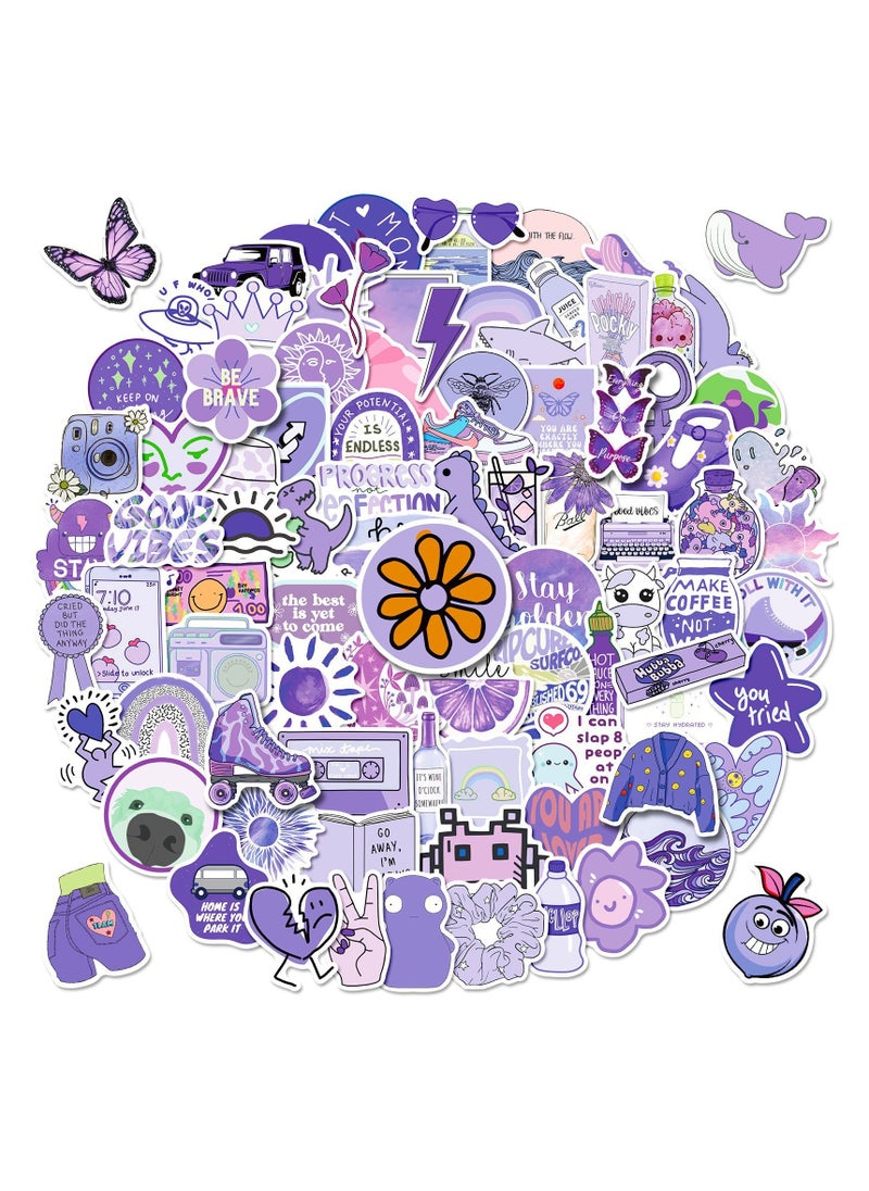 Generic - Purple World Stickers, 100 Pcs VSCO Girl Stickers, Cute Waterproof Graffiti Decals for Laptop Water Bottle Skateboard Computer - Image 1