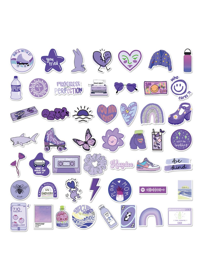 Generic - Purple World Stickers, 100 Pcs VSCO Girl Stickers, Cute Waterproof Graffiti Decals for Laptop Water Bottle Skateboard Computer - Image 1