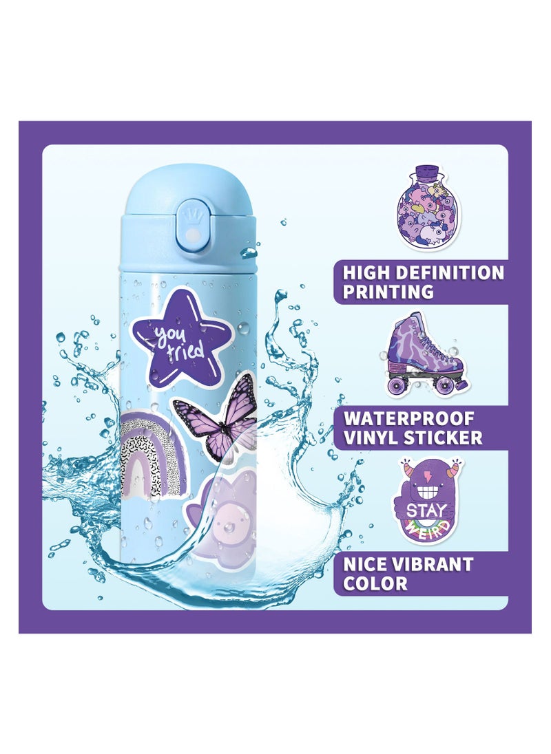 Generic - Purple World Stickers, 100 Pcs VSCO Girl Stickers, Cute Waterproof Graffiti Decals for Laptop Water Bottle Skateboard Computer - Image 1