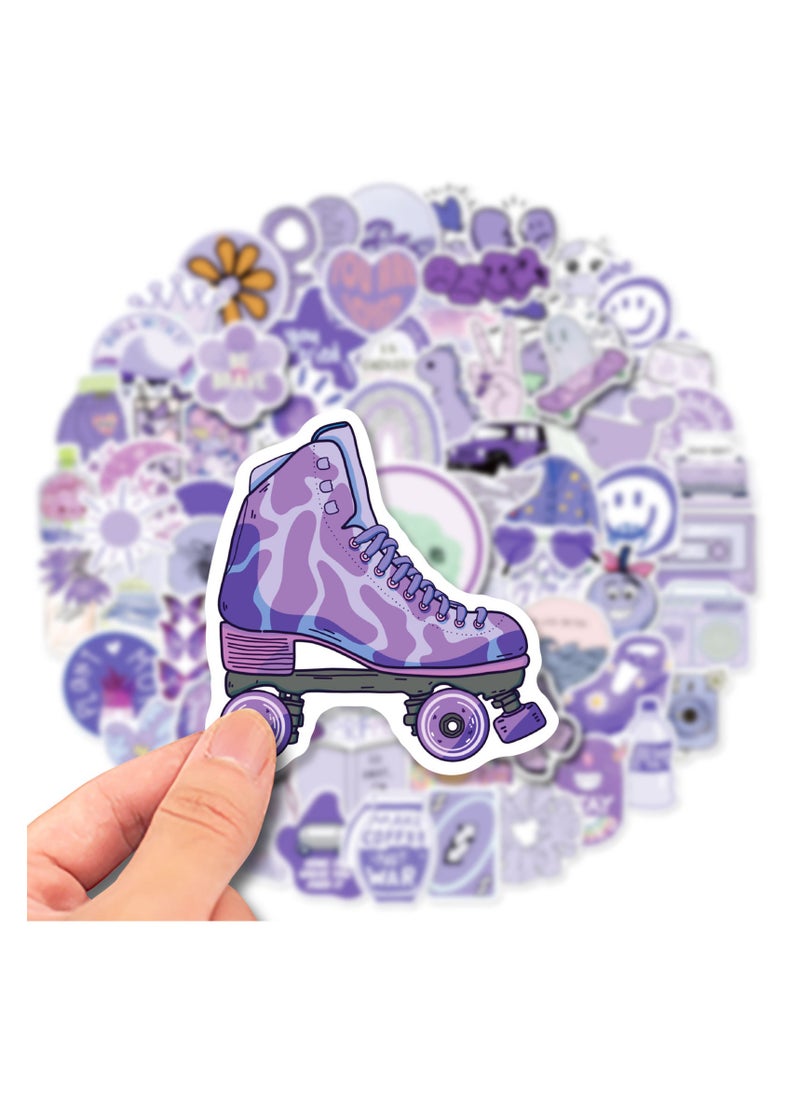 Generic - Purple World Stickers, 100 Pcs VSCO Girl Stickers, Cute Waterproof Graffiti Decals for Laptop Water Bottle Skateboard Computer - Image 1