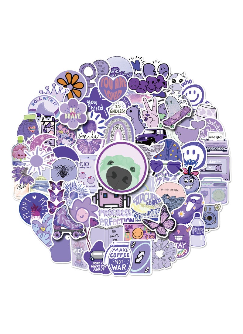 Generic - Purple World Stickers, 100 Pcs VSCO Girl Stickers, Cute Waterproof Graffiti Decals for Laptop Water Bottle Skateboard Computer - Image 1