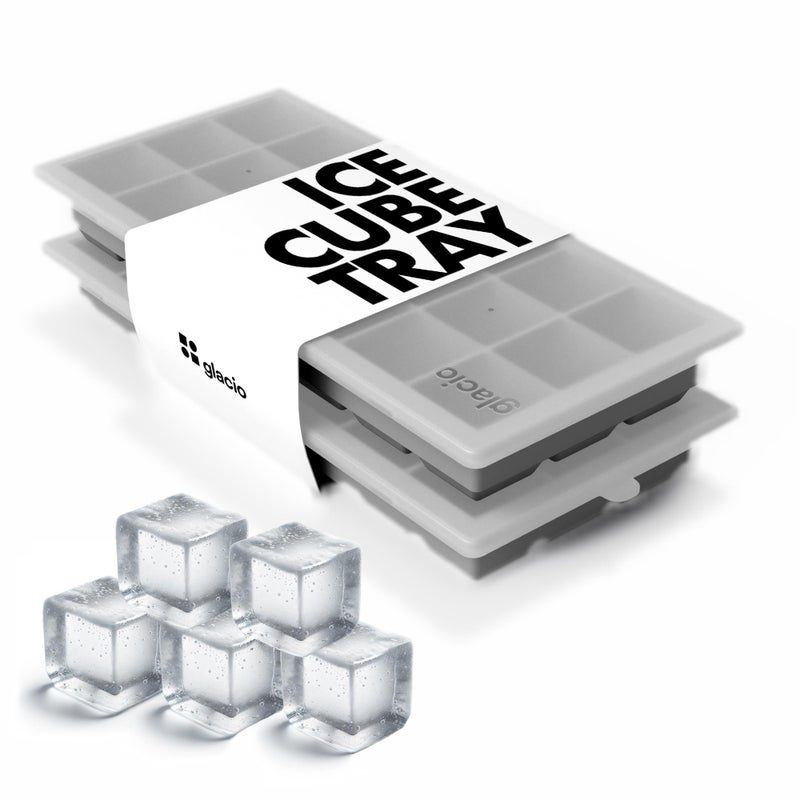 glacio Ice Cube Tray â€“ Small Silicone Molds with Lids, BPA-Free and Flexible for Cocktails and Beverages â€“ Set of 2 - Image 1