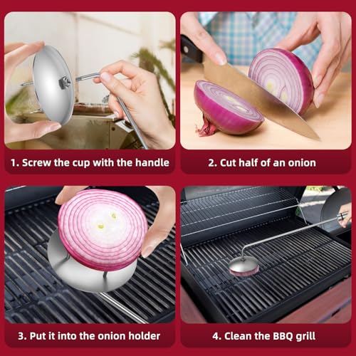 Solldgt Onion Holder Grill Brush, BBQ Grill Brush Bristle Free for Outdoor Grill, Grill Cleaning Brush Tools for Blackstone Charcoal Grills Gas Grills, Grill Cleaner Brush BBQ Grill Accessories - Image 4