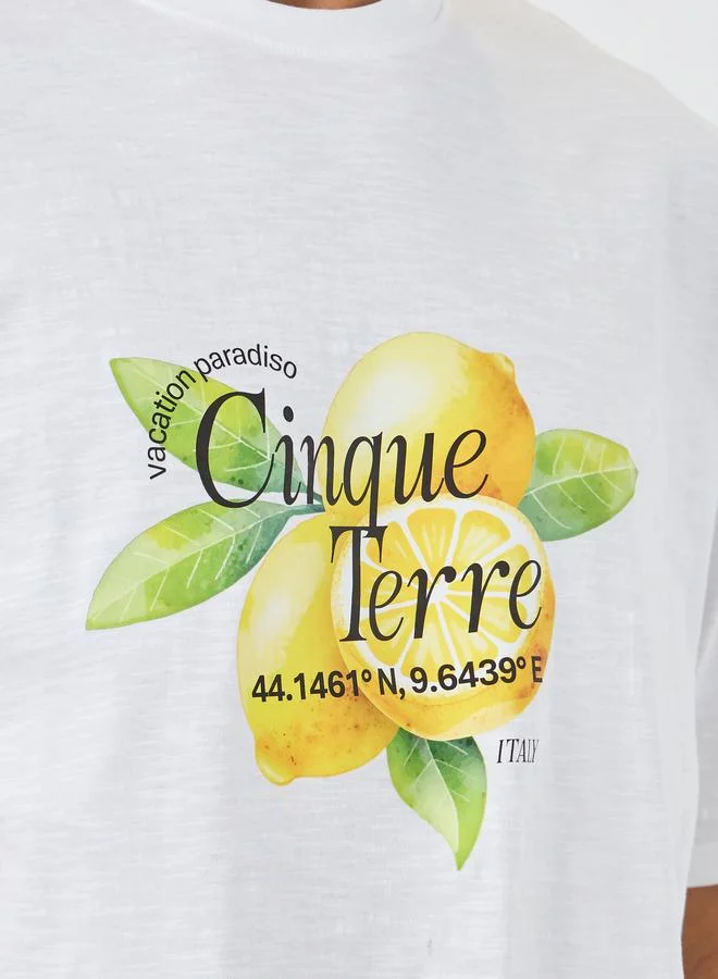 Styli Styli Graphic Print Crew Neck Oversize T-Shirt