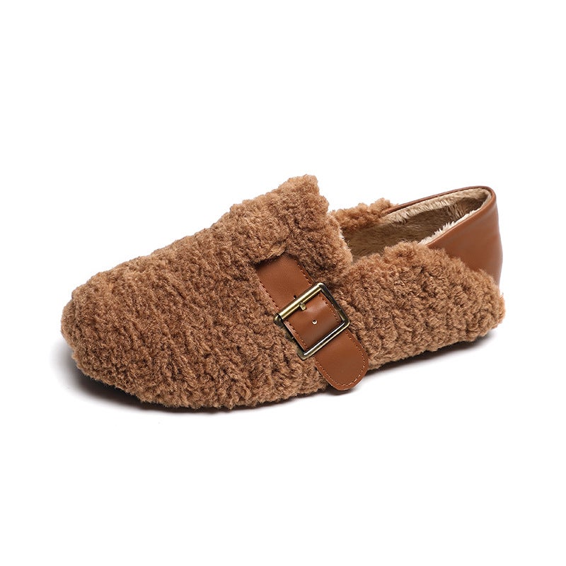 Cozy Faux Fur Clogs for Women Brown 
