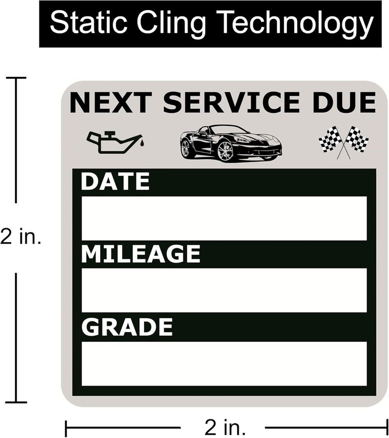 NOYOC Oil Change Stickers, Static Cling 120 Count 2x2 Inches Oil Change Reminder Sticker for Windshield, No Residue Clear Next Service Due Maintenance Labels for Car Auto Vehicle Window Decals (Black) - Image 2