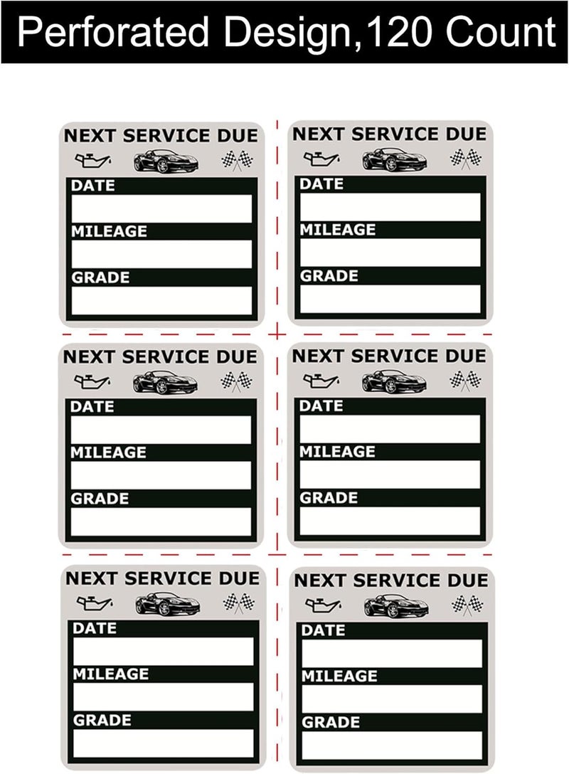 NOYOC Oil Change Stickers, Static Cling 120 Count 2x2 Inches Oil Change Reminder Sticker for Windshield, No Residue Clear Next Service Due Maintenance Labels for Car Auto Vehicle Window Decals (Black) - Image 4