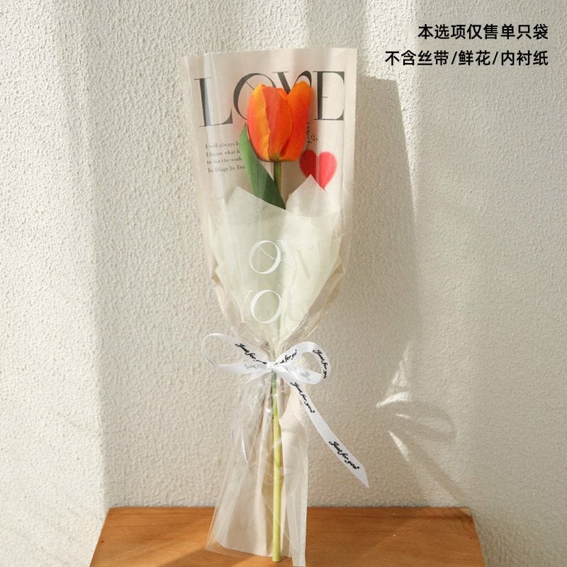 Women'S Day Single Flower Packaging Bag, Rose Multi-Piece Bag, Transparent Bouquet Stall Flower Arrangement Bag, Flower Material - Image 1