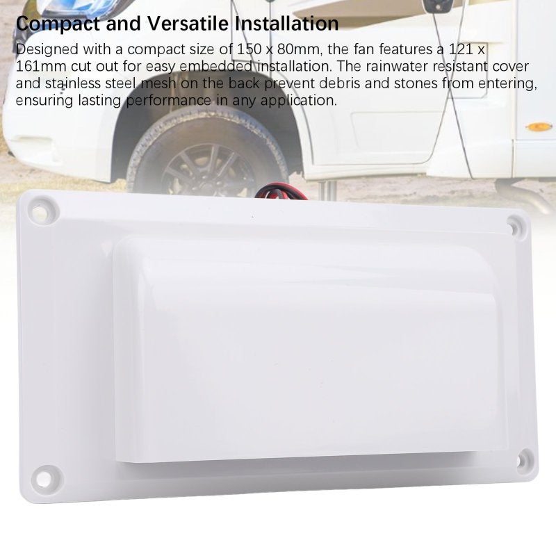 RV Side Air Vent Fan: 12V 300m³/h Dual Motors - Quiet Weather Resistant Exhaust Fan for RV Campervan Trailers Boats Caravans Bathroom Kitchen - Image 4