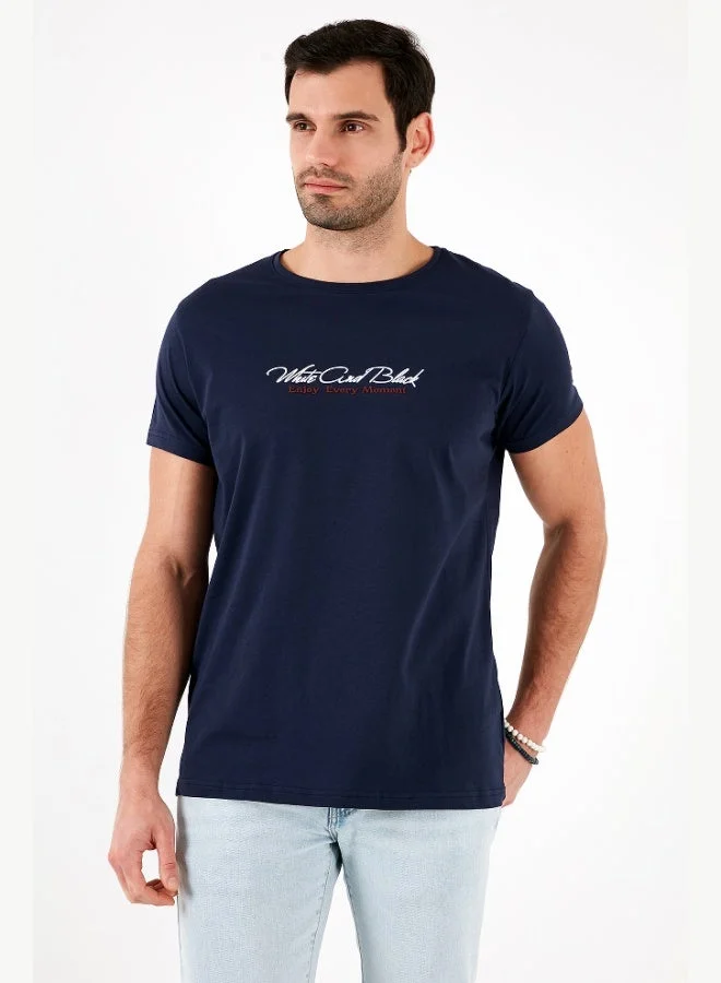 Buratti Cotton Slim Fit Crew Neck Written T Shirt Men's T SHIRT 541ENJOY