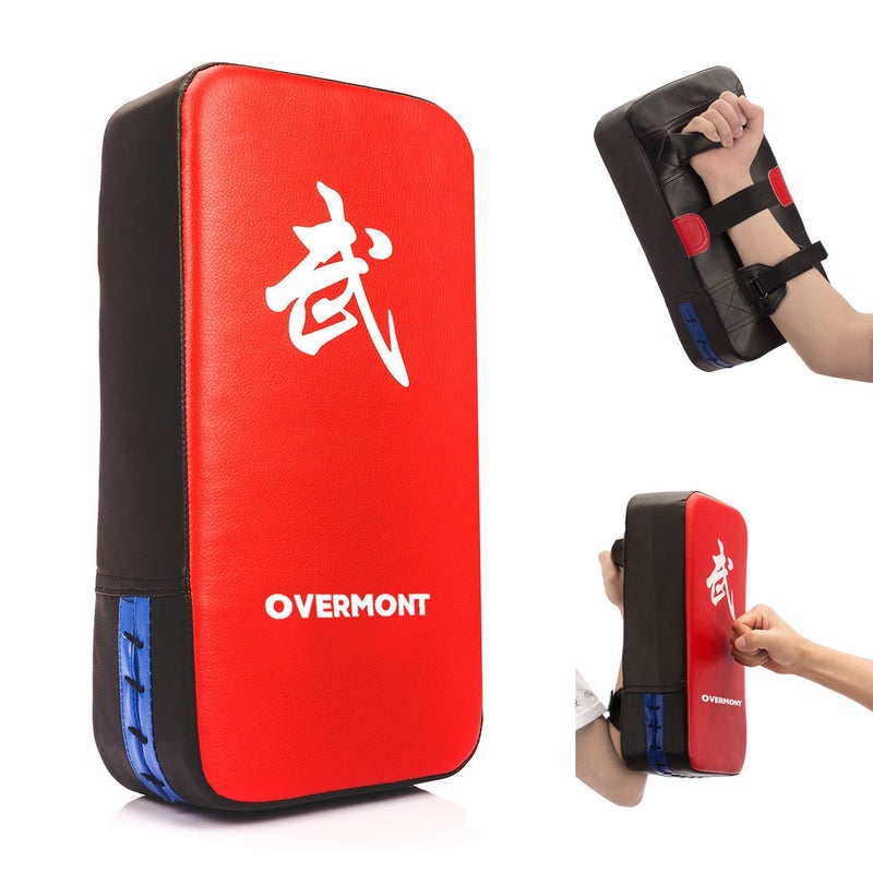 Overmont Taekwondo Kick Pads PU Leather Punch Mitts for Boxing, Karate, Muay Thai, MMA, Kickboxing, and Martial Arts Training 1PC - Image 1