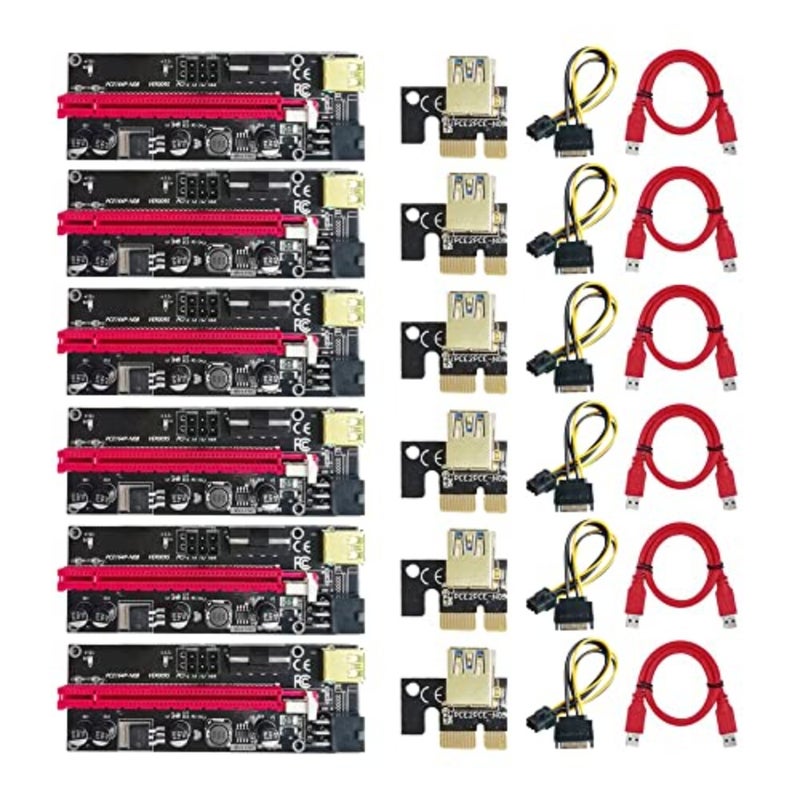 GPU mining application, flexible PCB material, black color, supports PCIe 1x to 16x extension with stable signal transmission - Image 1