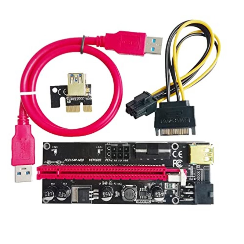 GPU mining application, flexible PCB material, black color, supports PCIe 1x to 16x extension with stable signal transmission - Image 2
