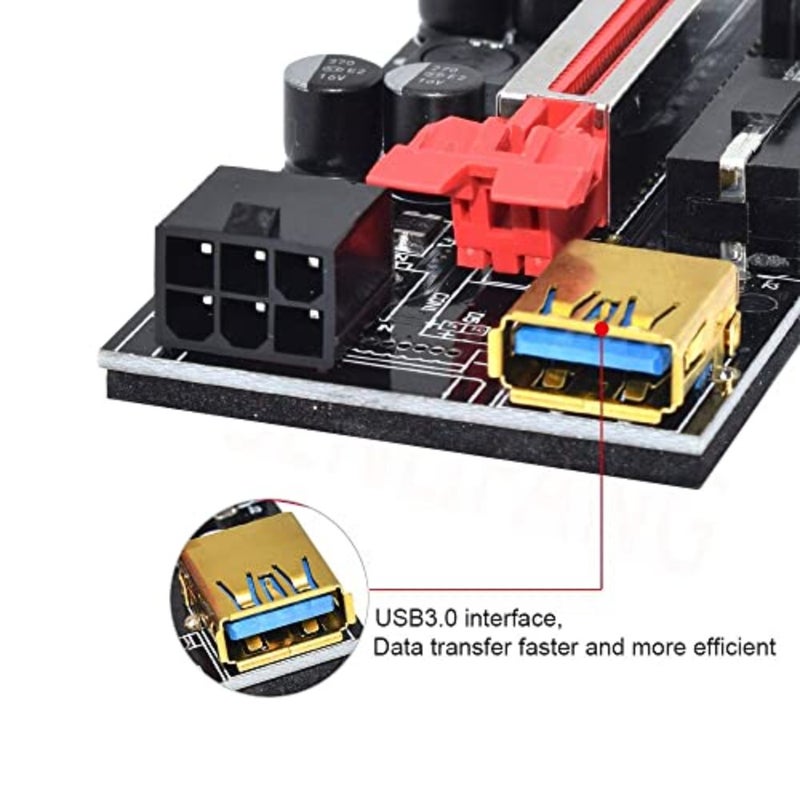 GPU mining application, flexible PCB material, black color, supports PCIe 1x to 16x extension with stable signal transmission - Image 5