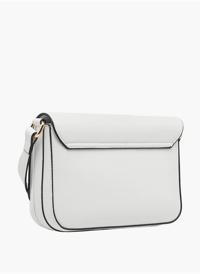Celeste Women's Metallic Crossbody Bag with Flap Closure and Adjustable Strap  - Image 3