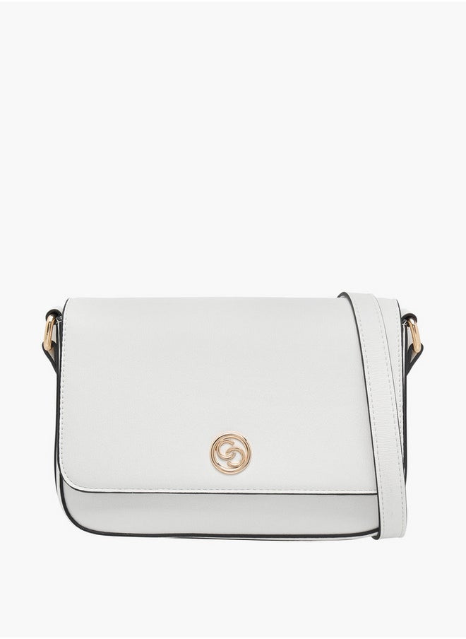 Celeste Women's Metallic Crossbody Bag with Flap Closure and Adjustable Strap  - Image 1