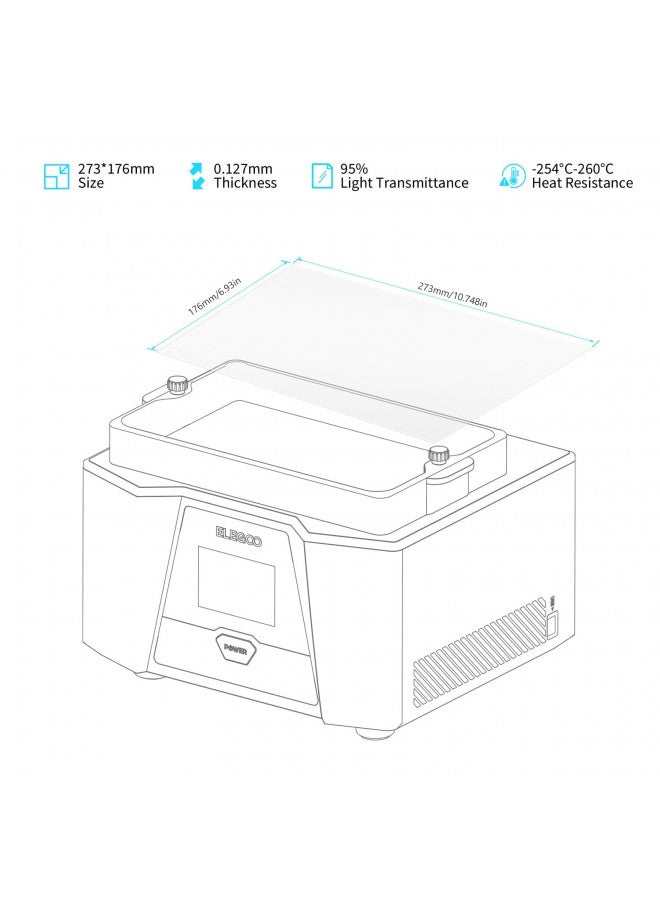 ELEGOO ELEGOO 5PCS PFA Release Liner Film for Saturn 2 & Saturn 3 LCD 3D Printer 273 * 176mm, 0.127mm Thickness with Stronger Release Functionality and 95% Light Transmittance, Compatible with Saturn 8K  - Image 3