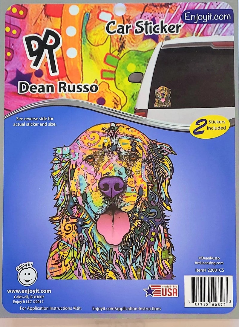 Enjoy It Dean Russo Golden Retriever Car Stickers, Outdoor Rated Vinyl Sticker Decals for Windows, Bumpers, Laptops or Crafts - 2 Pieces - Image 2