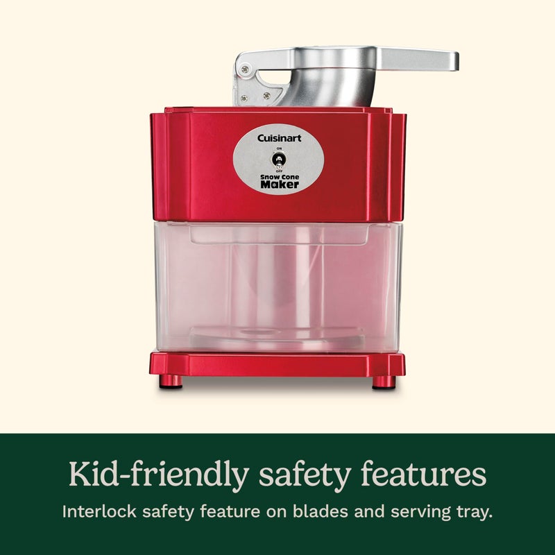 Cuisinart آلة صنع الثلج من كويزينارت - تصنع 5 أكواز مثلجة للمشروبات المجمدة والمثلجات - تشمل أكواز قابلة لإعادة الاستخدام وأخرى ورقية، حمراء، SCM-10P1 - Image 3