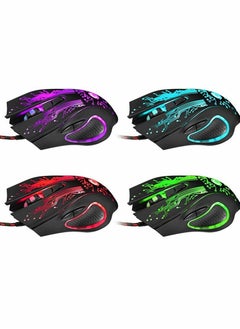 KASTWAVE Gaming Mice, Computer Gaming Mouse Wired Manipulator Gaming Mouse Glare USB Wired Gaming Mouse Adjustable 7 Buttons LED Backlit Professional Gamer Mice Ergonomic, for PC Laptop (Black Seven Colors)  - Image 4