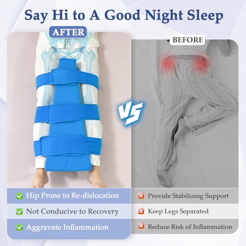 KAVIL Hip Abduction Pillow Hip Replacement Pillows After Surgery Recovery Supplies Knee Replacement Foam Wedge with Strap Bursitis Pillow Between The Legs Abductor Cushion for Sleeping Pain Relief (L) - Image 5